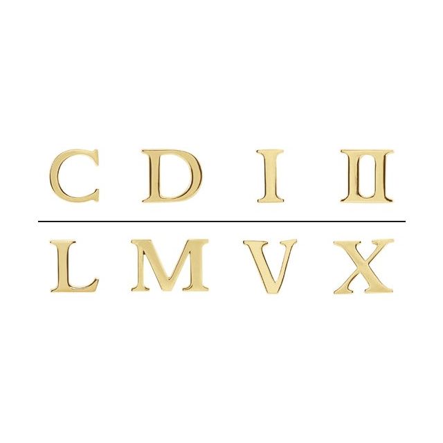 14K White Single Roman Numeral I Earring