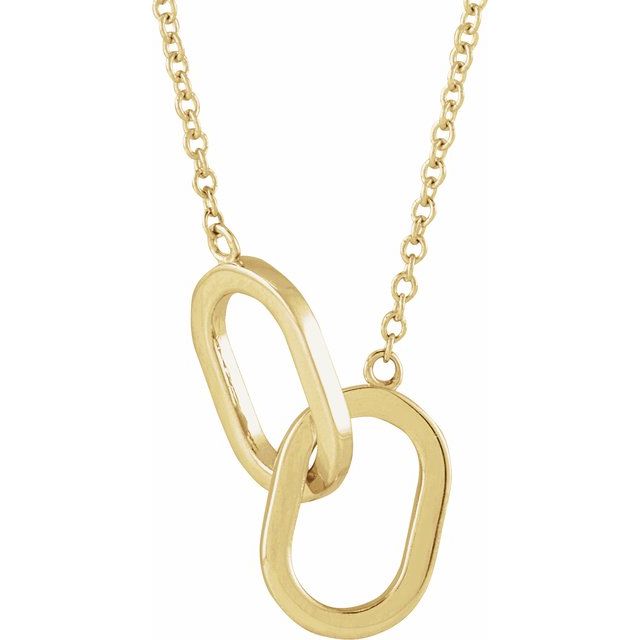 14K Yellow Interlocking Link 18' Necklace