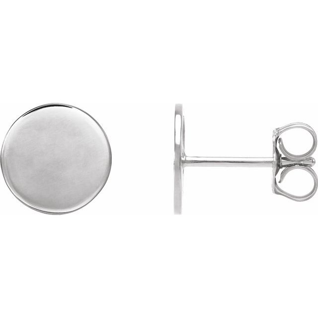 Sterling Silver 8 mm Engravable Disc Earrings