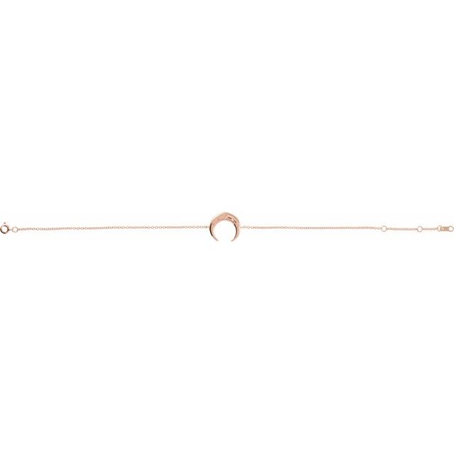 14K Rose Adjustable Crescent 6 1/2'-7 1/2' Bracelet