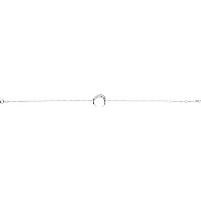 14K White Adjustable Crescent 6 1/2'-7 1/2' Bracelet