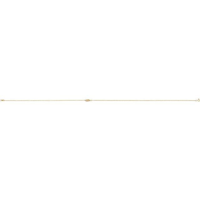14K Yellow .015 CTW Natural Diamond Off-Center Angel Wing 18' Necklace