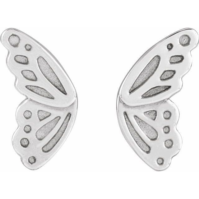 Sterling Silver Butterfly Wing Earrings