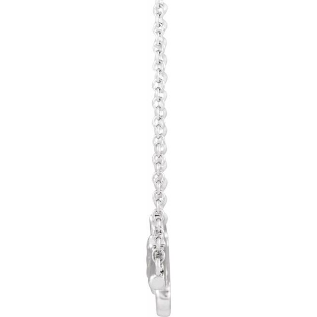 Sterling Silver Floral-Inspired Bar 18' Necklace