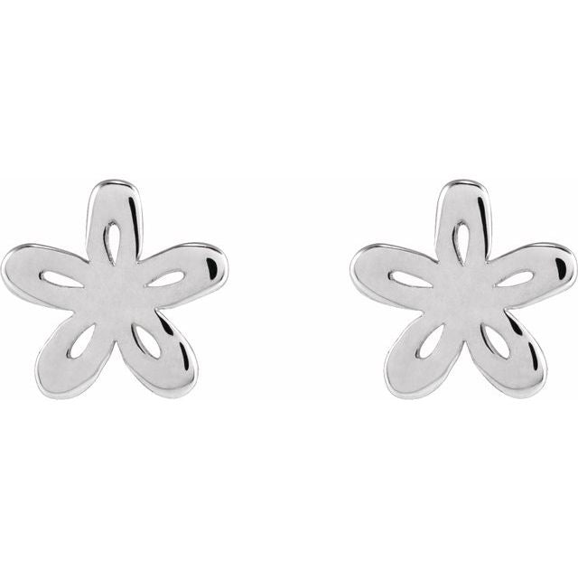 Sterling Silver Floral Earrings