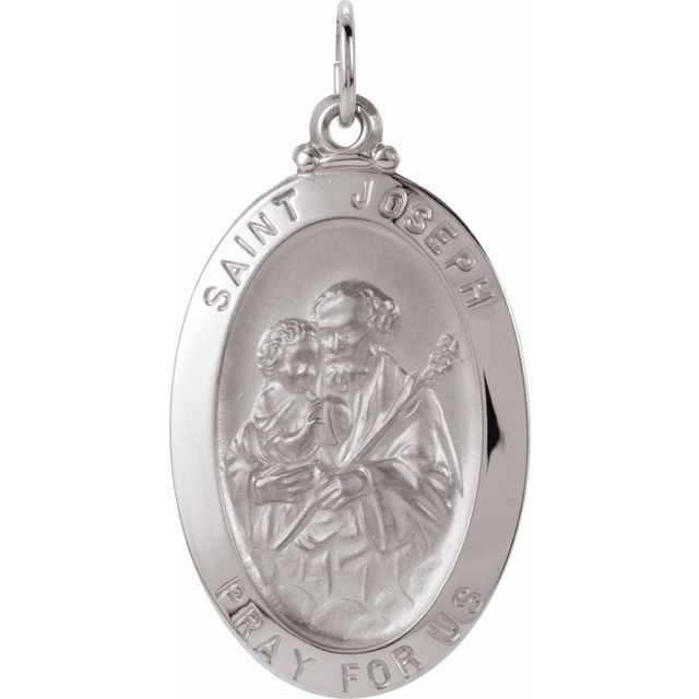 Sterling Silver 25x18 mm St. Joseph Medal