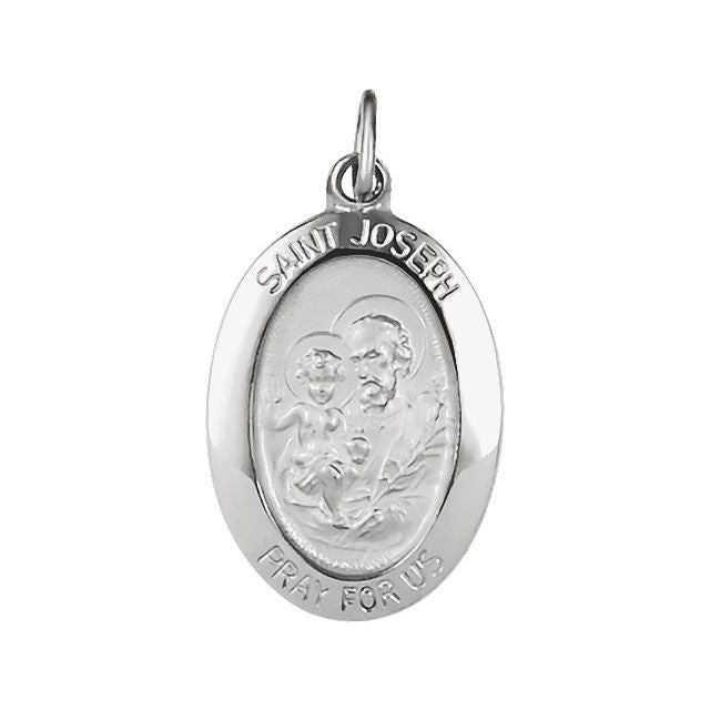 Sterling Silver 19x13.5 mm St. Joseph Medal