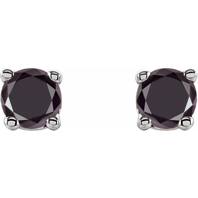 14K White 1/5 CTW Natural Black Diamond Stud Earrings
