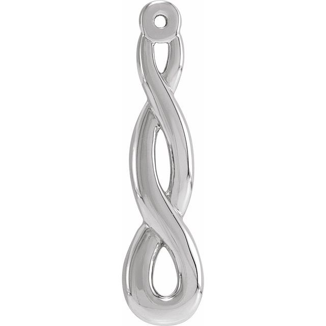 14K White 27.5x6.5 mm Left Twisted Earring Jacket