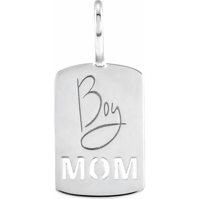 Sterling Silver Boy Mom Charm/Pendant