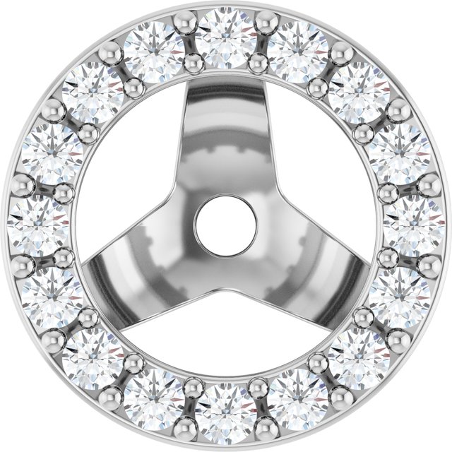 14K White 1/5 CTW Natural Diamond Halo-Style Earring Jackets