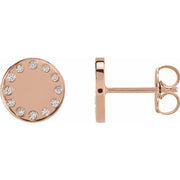 14K Rose .05 CTW Natural Diamond Full Moon Phase Earring