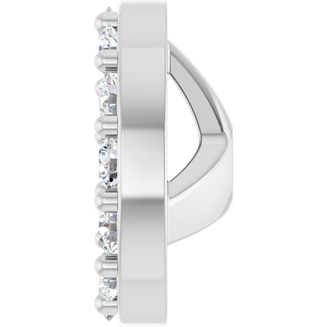 14K White 1/6 CTW Natural Diamond Halo-Style Earring Jackets