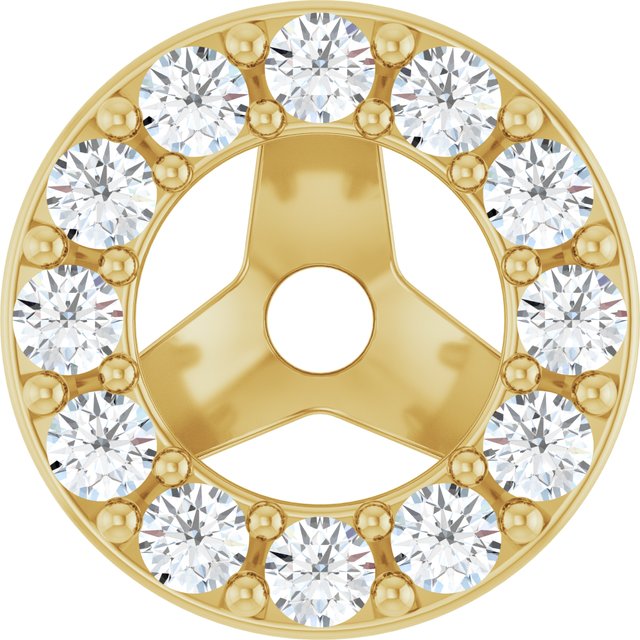 14K Yellow 1/6 CTW Natural Diamond Halo-Style Earring Jackets
