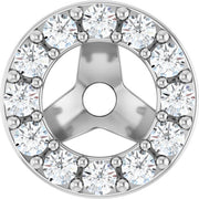 14K White 1/6 CTW Natural Diamond Halo-Style Earring Jackets