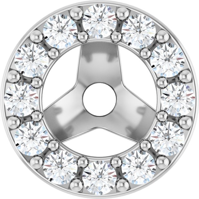 14K White 1/6 CTW Natural Diamond Halo-Style Earring Jackets