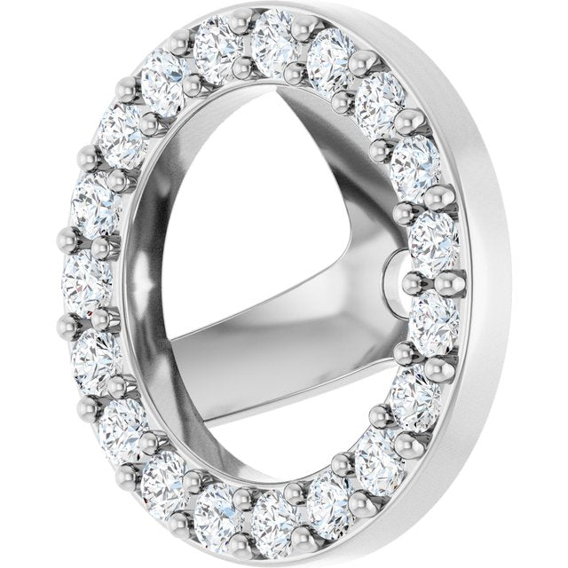 14K White 1/4 CTW Natural Diamond Halo-Style Earring Jackets