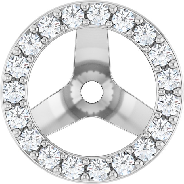 14K White 1/4 CTW Natural Diamond Halo-Style Earring Jackets