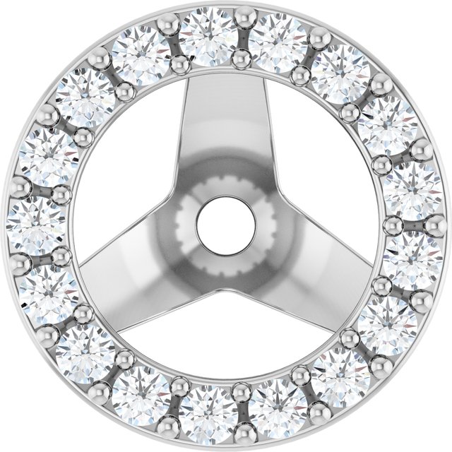 14K White 1/5 CTW Natural Diamond Halo-Style Earring Jackets