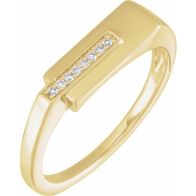 14K Yellow .04 CTW Single-Cut Natural Diamond Ring
