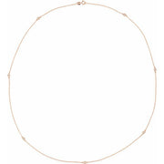 14K Rose 1/3 CTW Natural Diamond 7-Station 24' Necklace