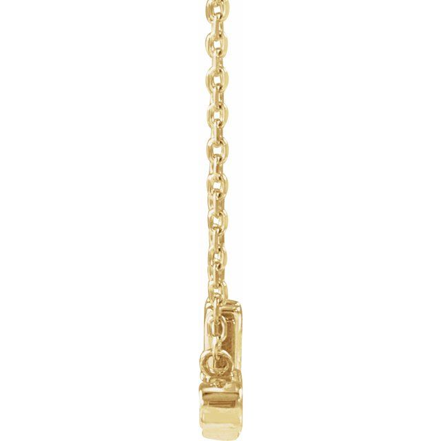 14K Yellow .015 CT Natural Diamond 'Mrs' 16-18' Necklace