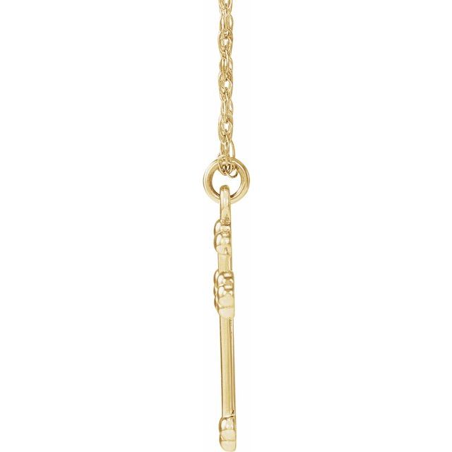 14K Yellow Cross 18' Necklace