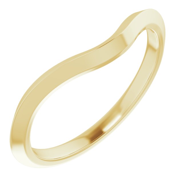 14K Yellow Band for 8x6 mm Oval Ring