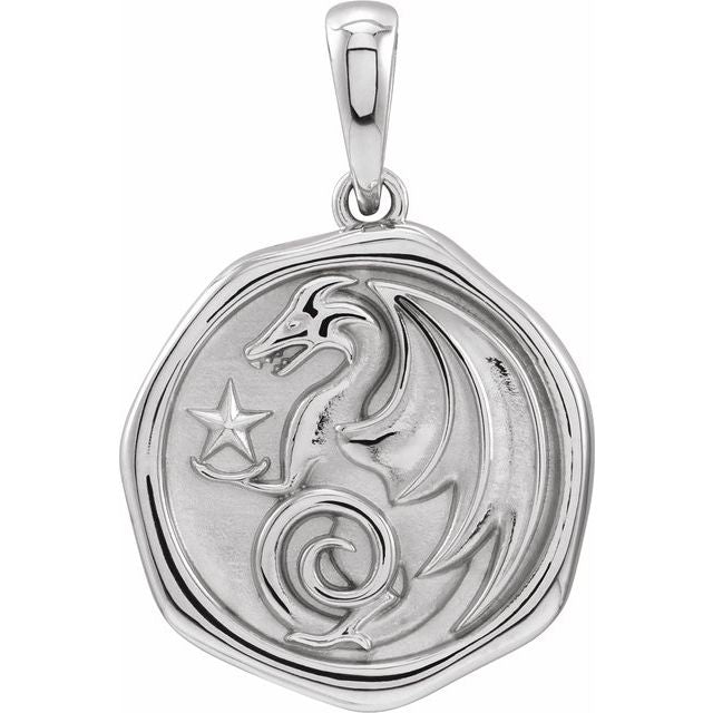 Sterling Silver Dragon Spirit Animal Pendant