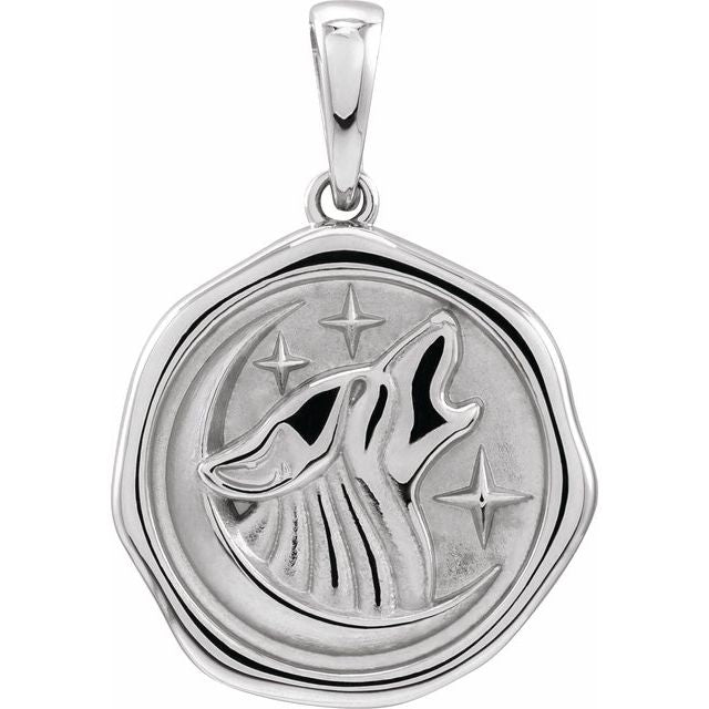 Sterling Silver Wolf Spirit Animal Pendant