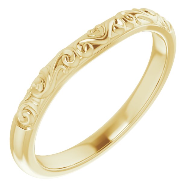 14K Yellow Band for 8x6 mm Oval Ring