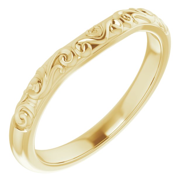 14K Yellow Band for 9 mm Square Ring