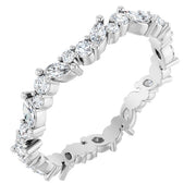 14K White 3/4 CTW Natural Diamond Eternity Band Size 7