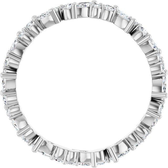 14K White 3/4 CTW Natural Diamond Eternity Band Size 7