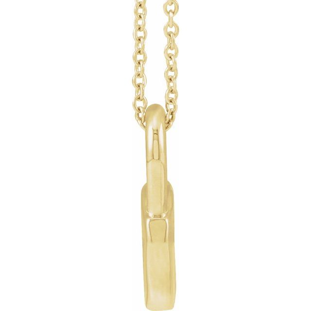 14K Yellow Engravable Lock 16-18' Necklace