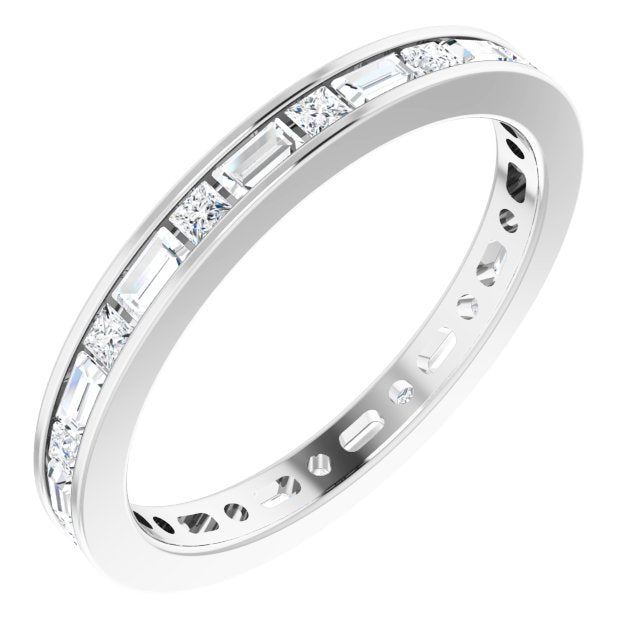 14K White 3/4 CTW Natural Diamond Eternity Band Size 6