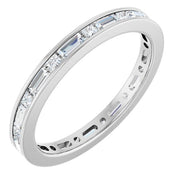 14K White 7/8 CTW Natural Diamond Eternity Band Size 7