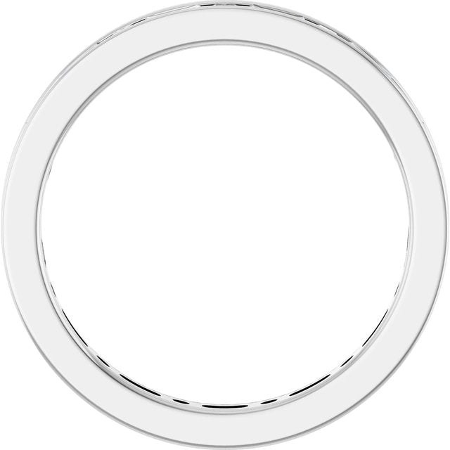 14K White 7/8 CTW Natural Diamond Eternity Band Size 7