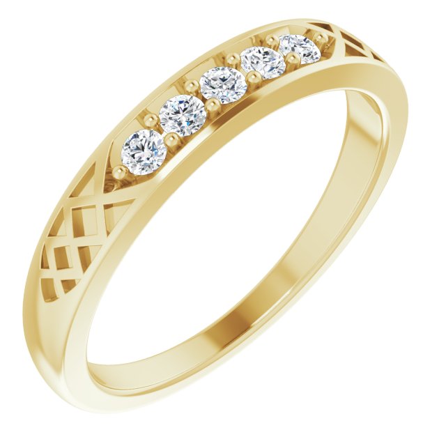 14K Yellow 1/6 CTW Natural Diamond Celtic-Inspired Anniversary Band