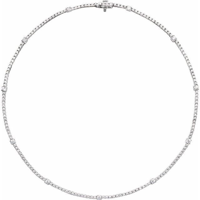 14K White 4 CTW Lab-Grown Diamond Line 16' Necklace