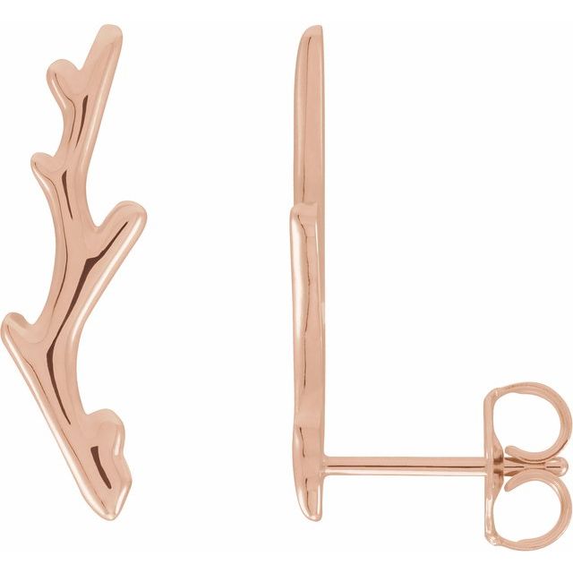 14K Rose Branch Ear Climbers