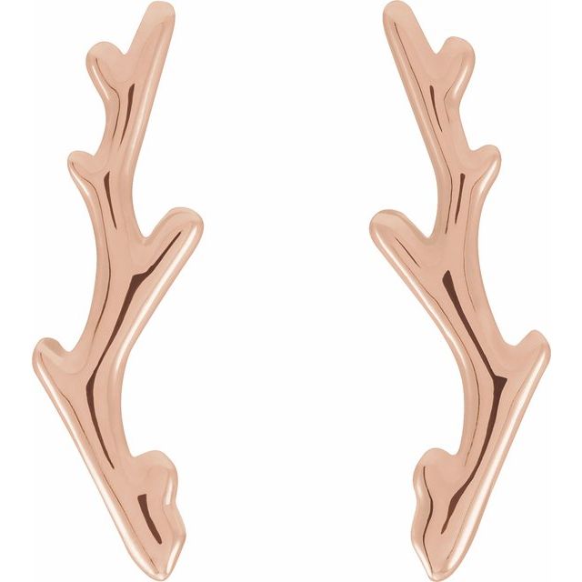 14K Rose Branch Ear Climbers