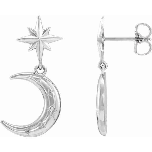 Sterling Silver Crescent Moon Earrings