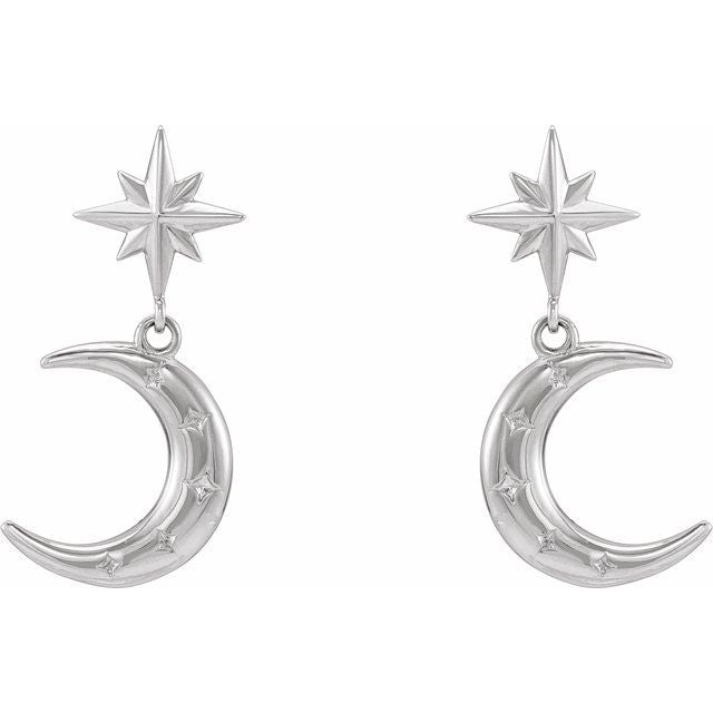 Sterling Silver Crescent Moon Earrings