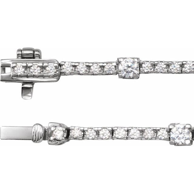14K White 4 CTW Lab-Grown Diamond Line 16' Necklace
