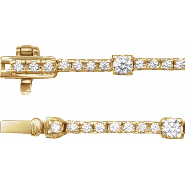14K Yellow 4 CTW Lab-Grown Diamond Line 16' Necklace