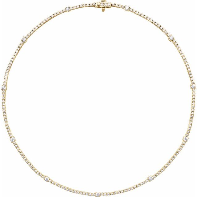 14K Yellow 4 CTW Lab-Grown Diamond Line 16' Necklace