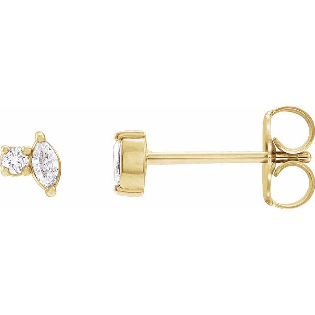 14K Yellow .08 CTW Natural Diamond Earrings