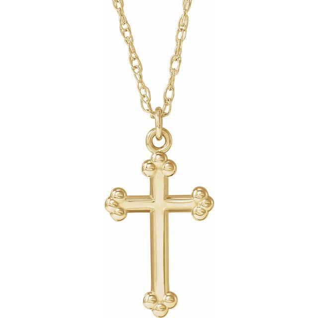 14K Yellow Cross 18' Necklace