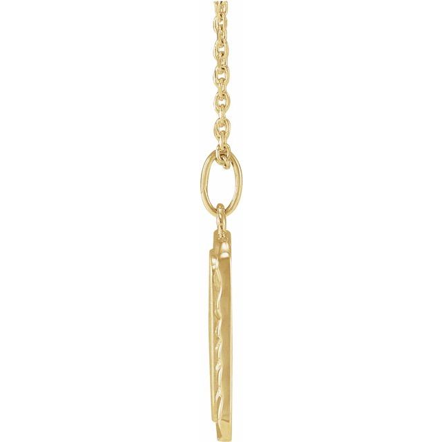 14K Yellow Engravable Sunburst 16-18' Necklace